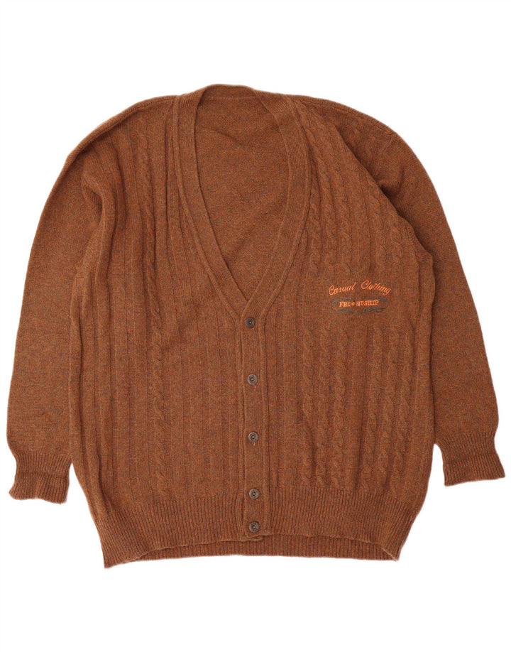 Maglione cardigan da uomo vintage XL marrone