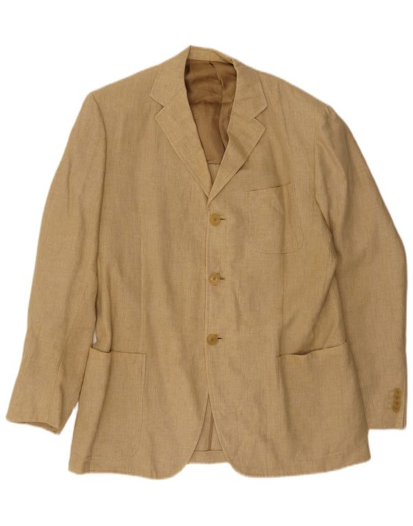 Giacca blazer a 3 bottoni da uomo Paul Smith UK 44 2XL Lino beige