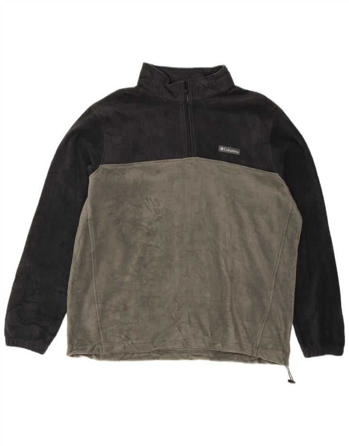 Maglione in pile da uomo con zip e collo COLUMBIA 2XL Poliestere color block grigio