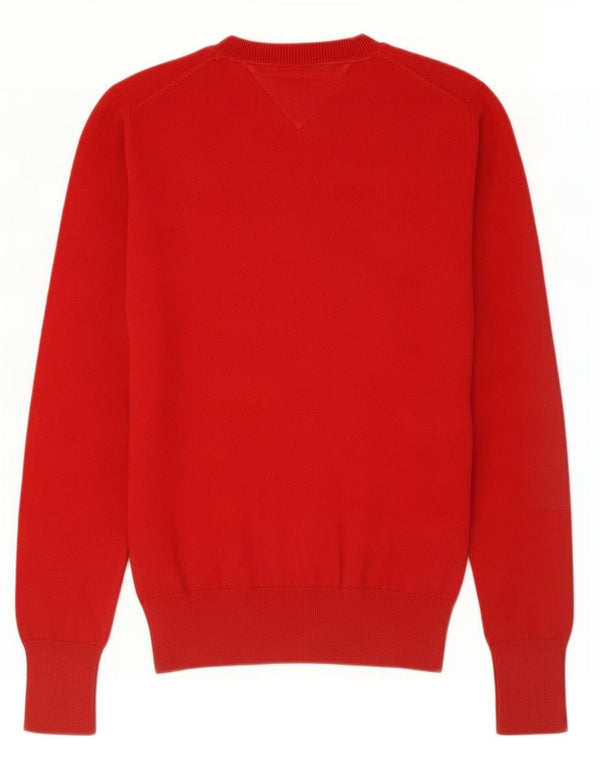 Maglione maglione con scollo a barca da donna Tommy Hilfiger UK 10 piccolo cotone rosso