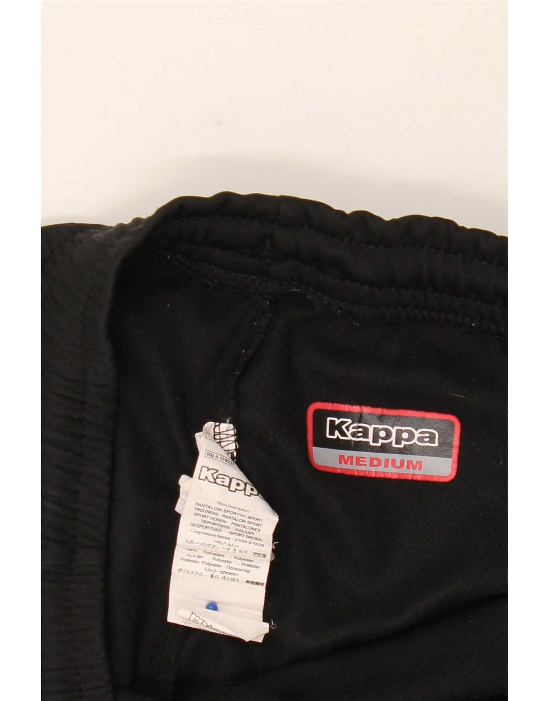 Pantaloni da tuta con grafica Kappa da uomo, poliestere nero medio