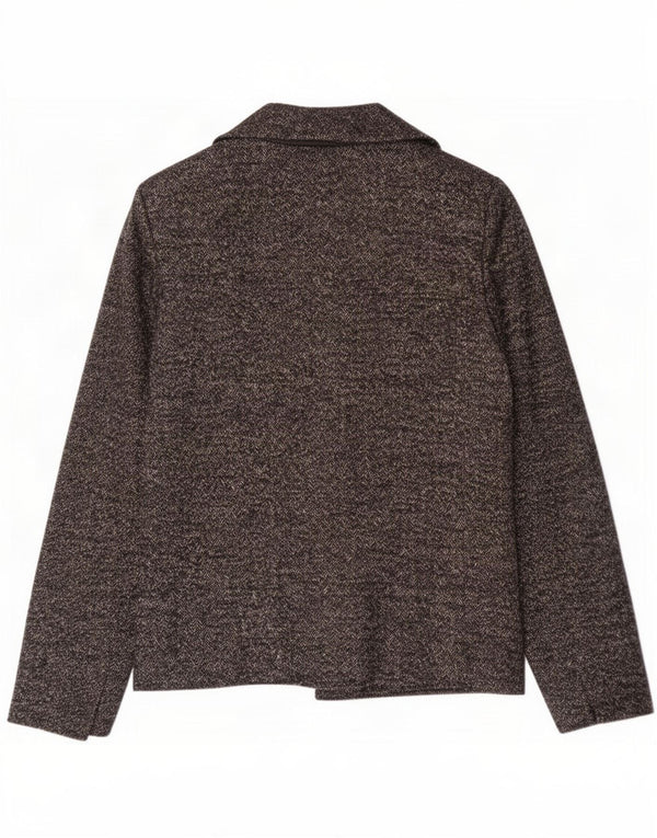 Giacca blazer da donna a 1 bottone Max Mara UK 12 Lana a spina di pesce grigio medio