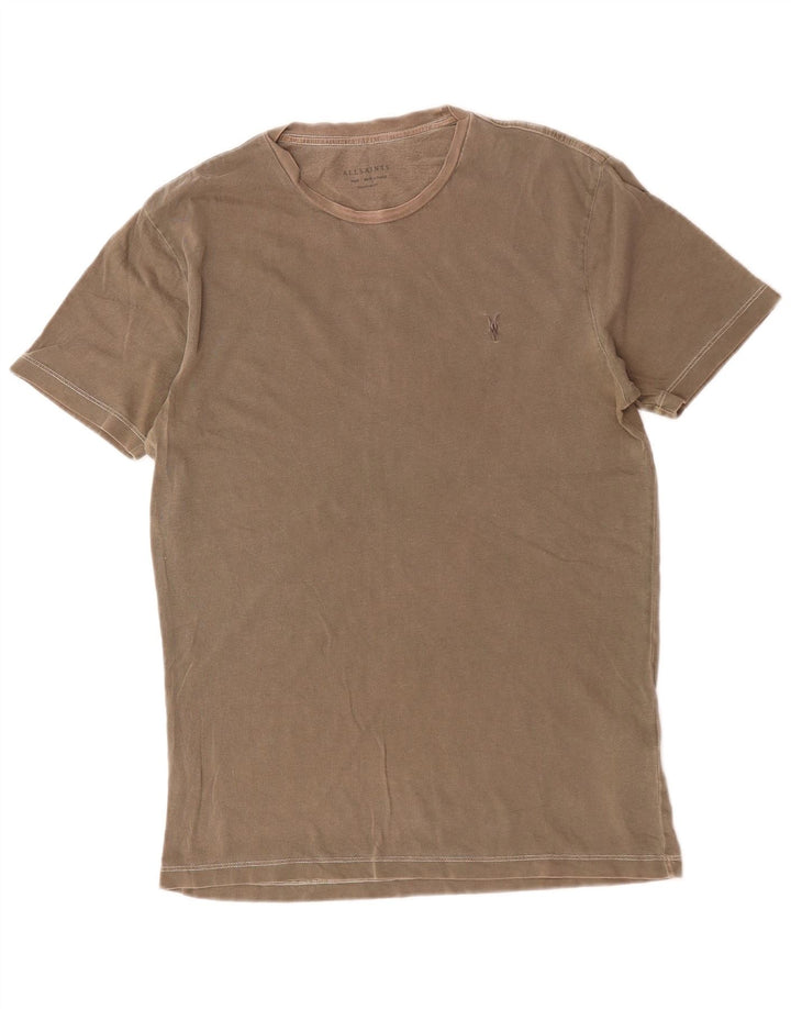 T-shirt da uomo con vestibilità regolare All Saints, piccola, in cotone marrone