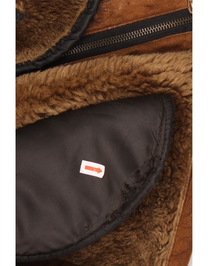 Giubbotto in shearling vintage da uomo IT 48 Marrone medio
