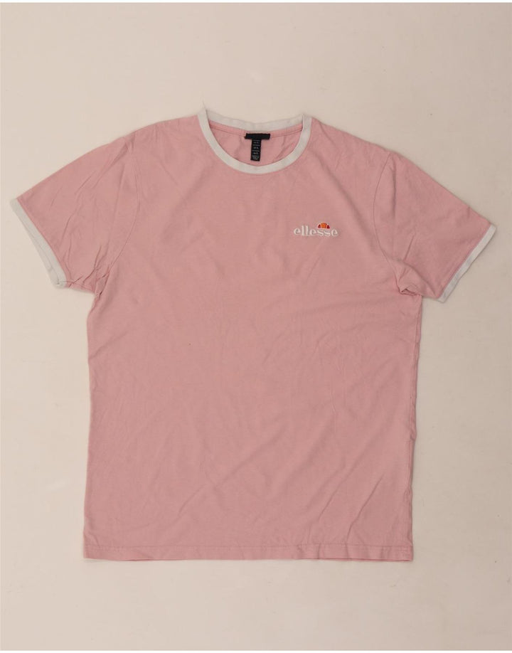 T-shirt da uomo Ellesse Top Large in cotone color block rosa