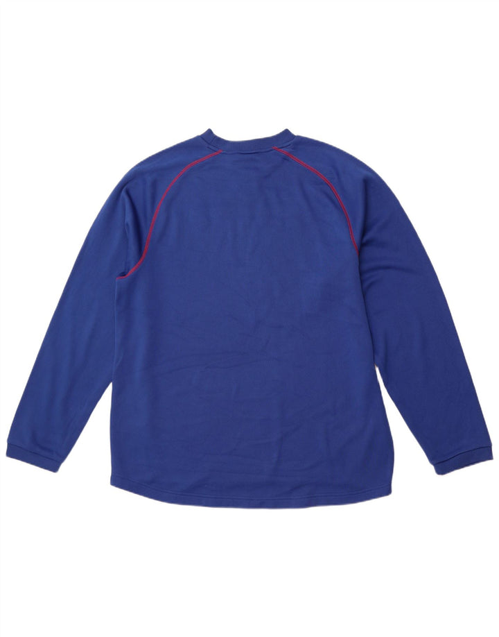 REEBOK Maglia grafica da uomo Giants a maniche lunghe in poliestere blu grande