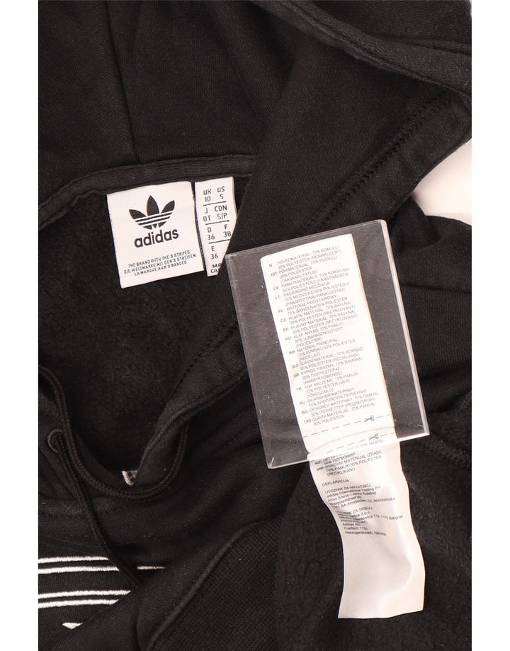 Felpa con cappuccio grafica oversize da donna ADIDAS UK 10 piccola in cotone nero