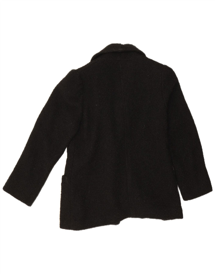 Giacca blazer doppiopetto vintage da donna UK 12 media nera