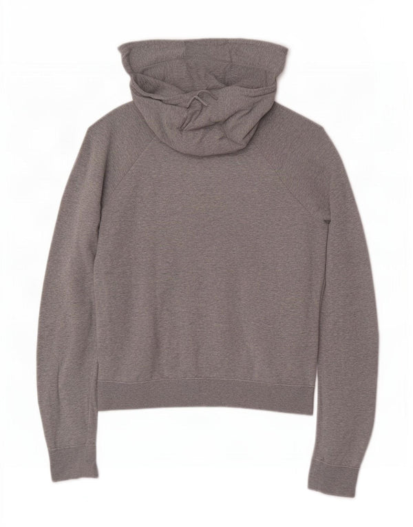 Nike Womens Graphic Hoodie Jumper UK 14 Medium Grey