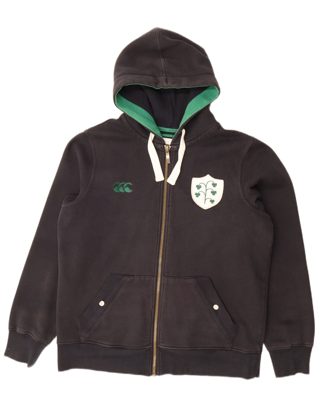 Maglione con cappuccio e zip da uomo CANTERBURY grande in cotone nero