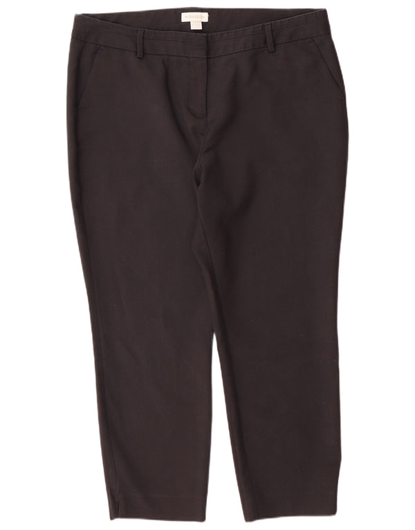 MONSOON Pantaloni corti slim da donna UK 16 Large W34 L24 Cotone nero