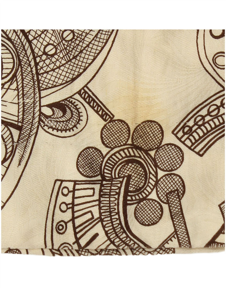 Pantaloni casual bootcut da donna vintage con motivo astratto W26 L28 Beige