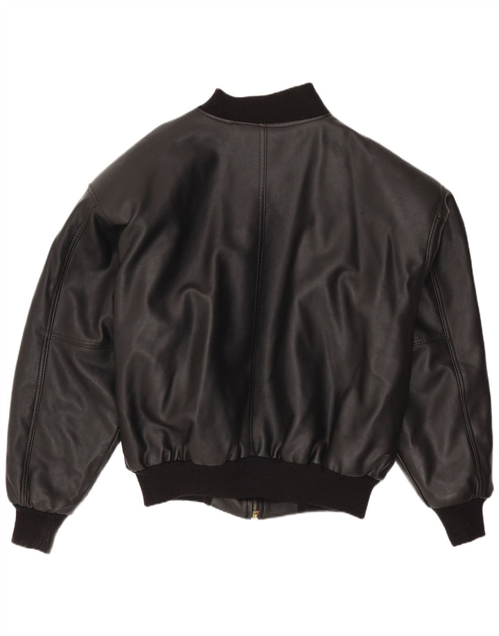 Giacca in pelle vintage da uomo UK 42 XL nera