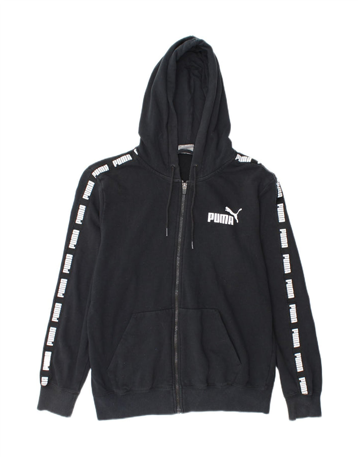 PUMA Mens Graphic Zip Hoodie Sweater Medium Black Cotton