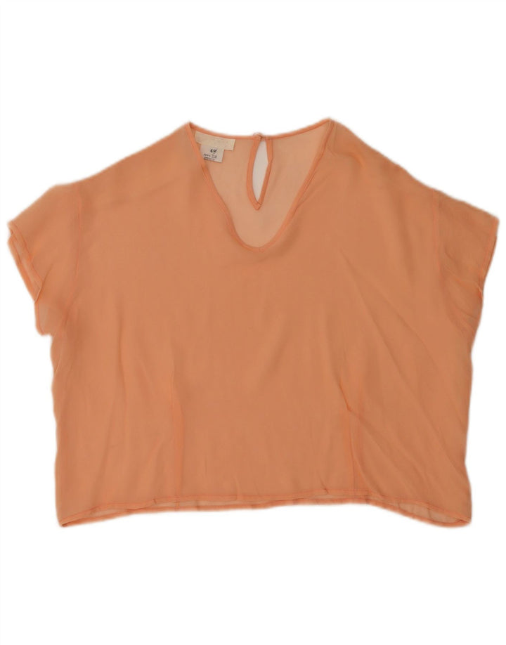 Top corto da donna vintage IT 44 Seta arancione medio