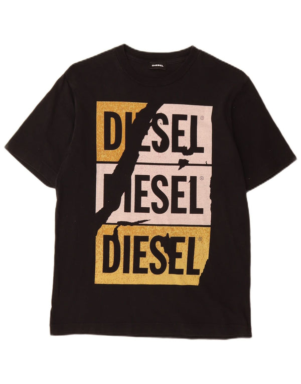 T-shirt grafica per ragazzi DIESEL Top 11-12 anni Nera