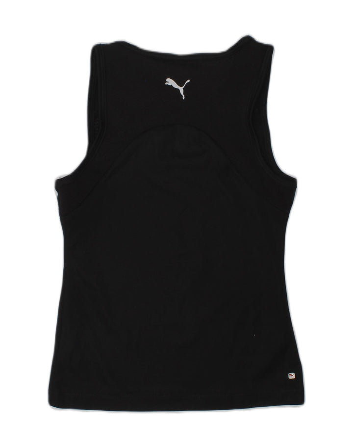 PUMA Girls Vest Top UK 24-26 7-8 Years Black | Vintage Puma | Thrift | Second-Hand Puma | Used Clothing | Messina Hembry 