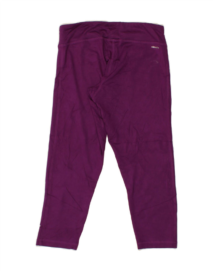ADIDAS Womens Climalite Capri Leggings UK 8/10 Small Purple Polyester Vintage Adidas and Second-Hand Adidas from Messina Hembry 