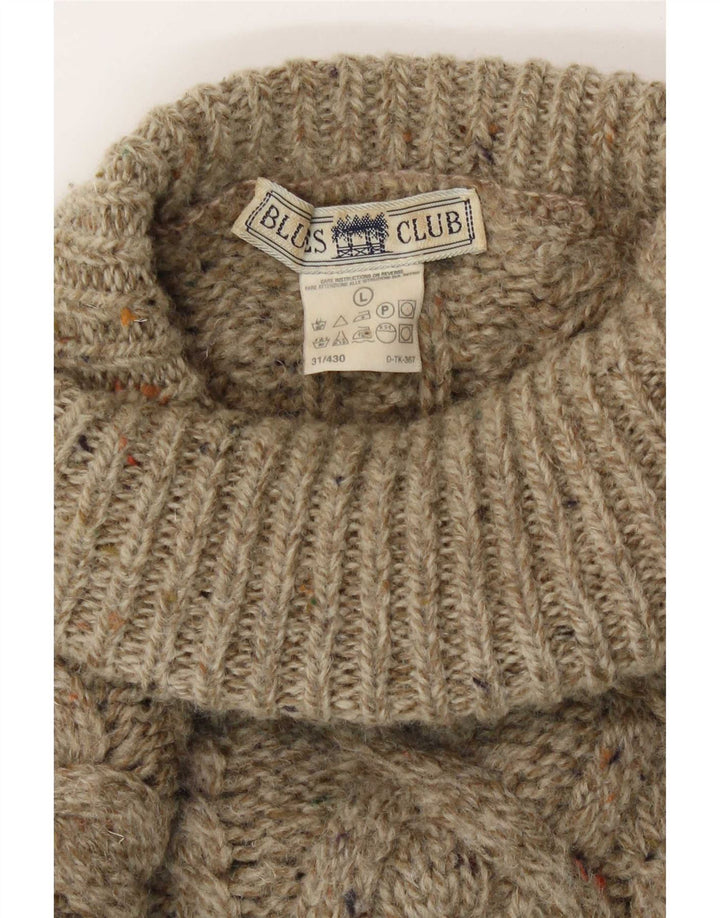 Maglione maglione collo alto da uomo Blues Club grande lana beige