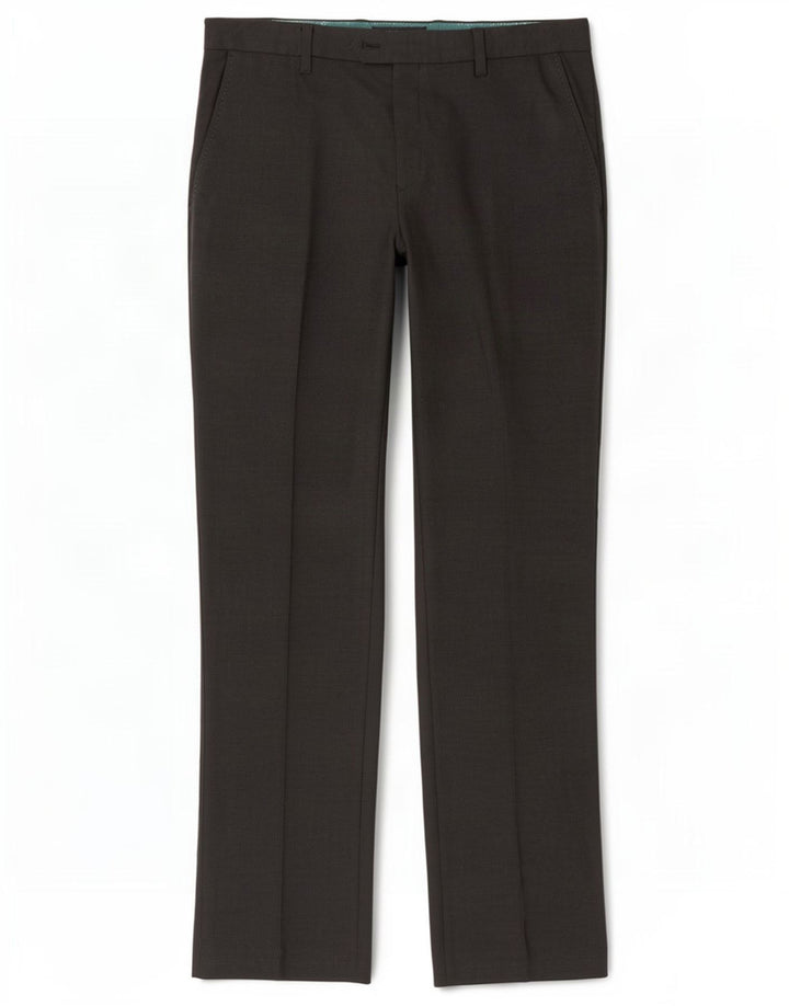 Pantaloni da abito dritti da uomo Ted Baker W36 L32 poliestere maculato grigio