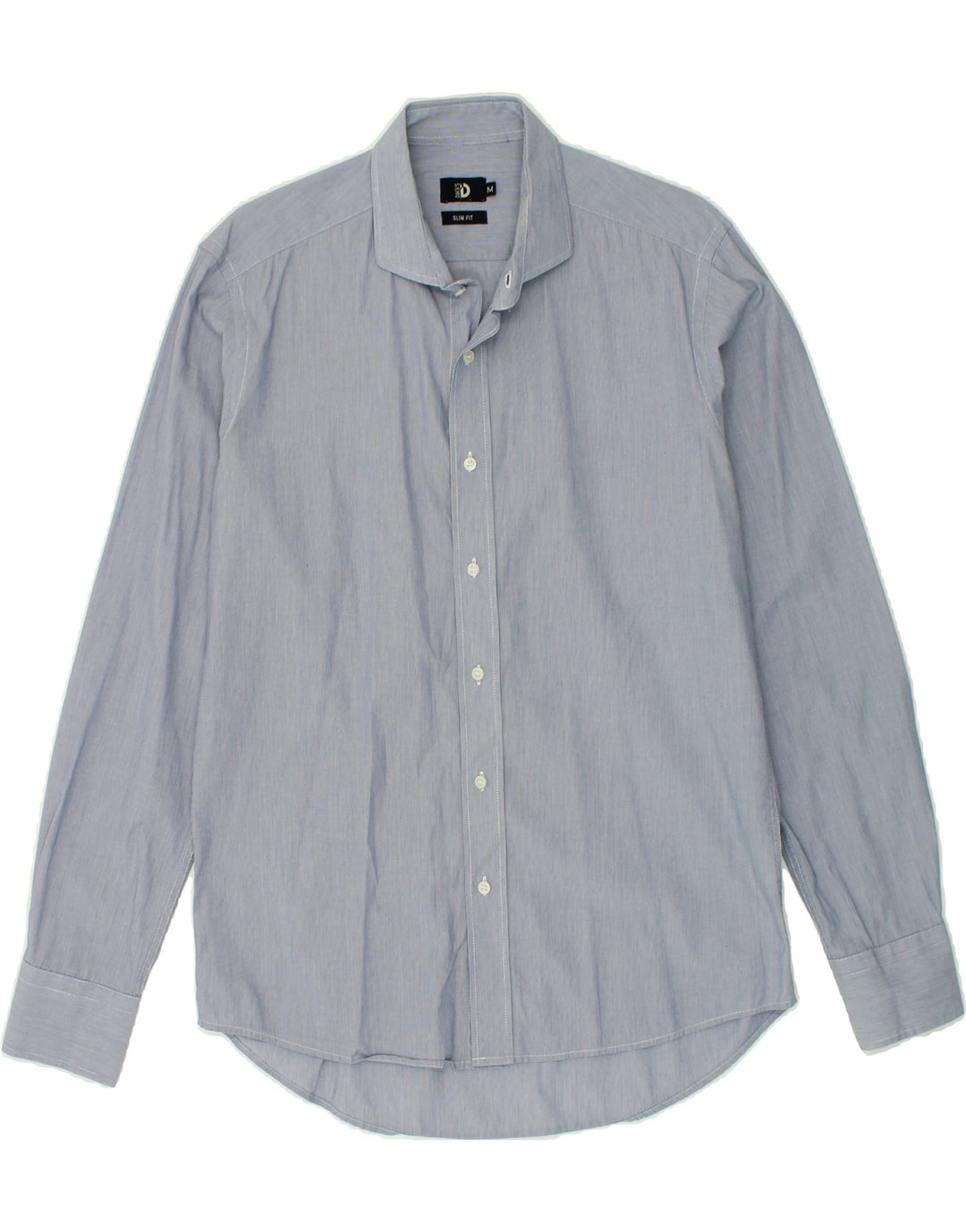 DACK'S Mens Slim Fit Shirt Medium Grey Cotton Vintage Dack's and Second-Hand Dack's from Messina Hembry 