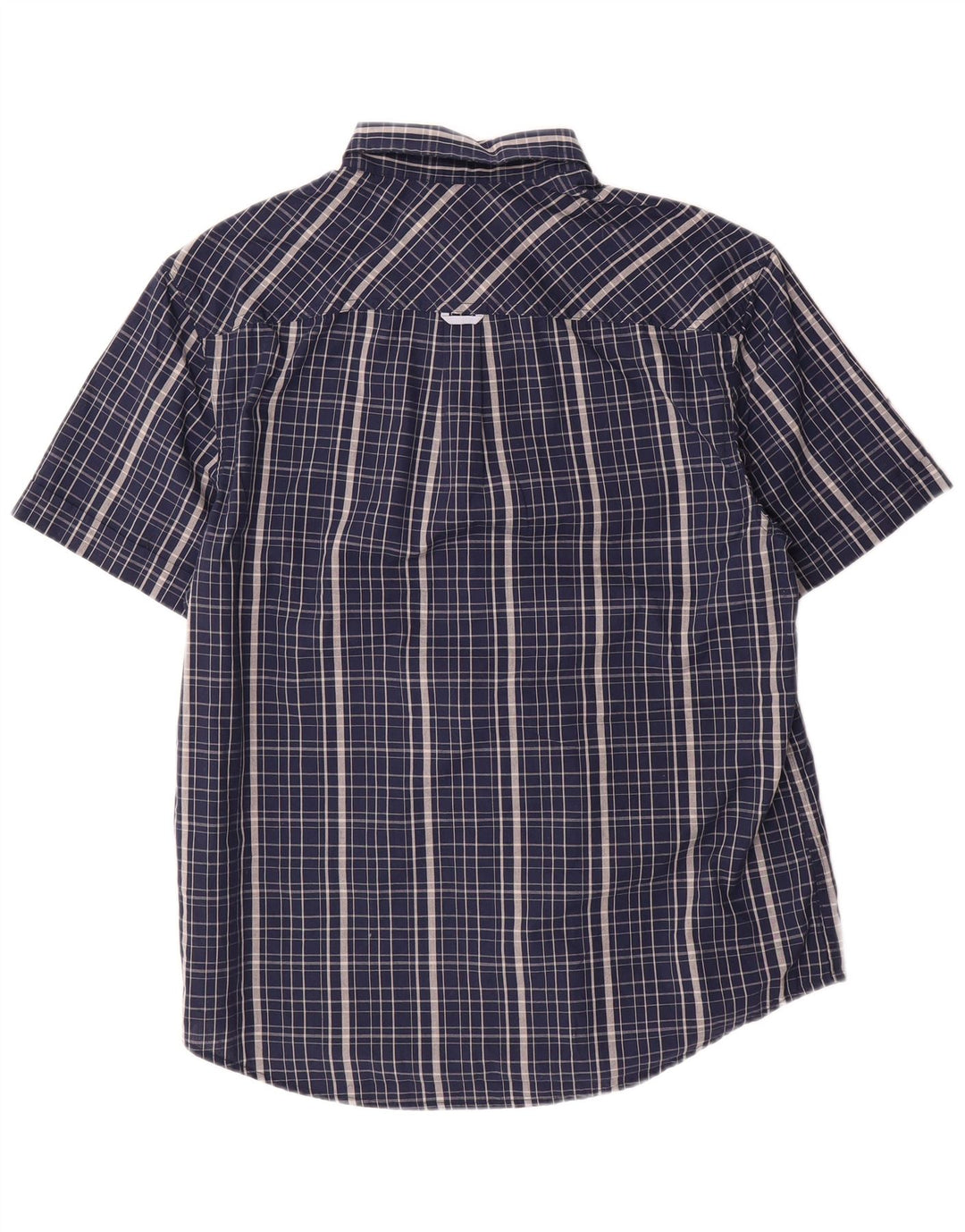 Camicia a maniche corte slim fit Penguin Heritage da uomo, grande motivo a quadri blu navy