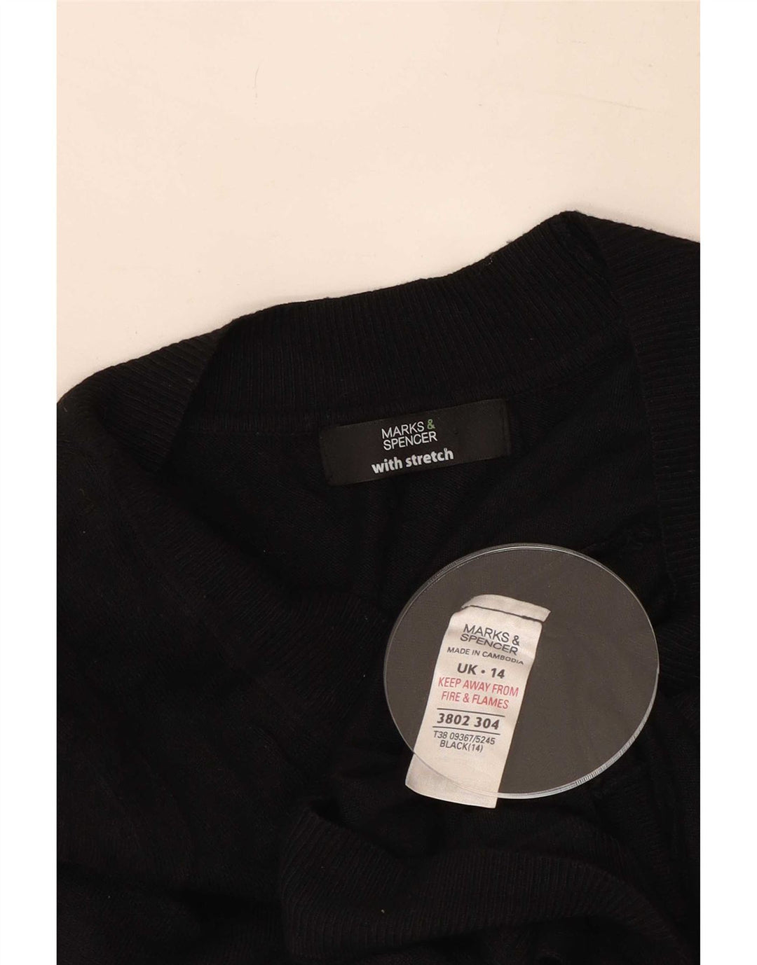 Maglione cardigan corto da donna Marks & Spencer UK 14 medio nero