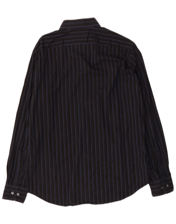 Camicia da uomo Hugo Boss taglia 41 16 grande cotone a righe nere