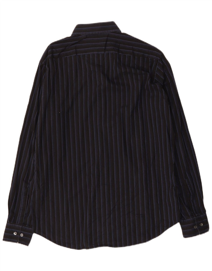 Camicia da uomo Hugo Boss taglia 41 16 grande cotone a righe nere