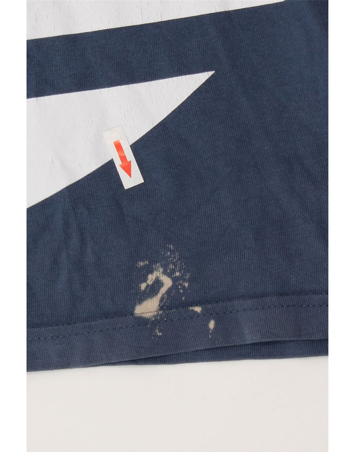 T-shirt grafica da uomo Adidas Top in cotone blu medio