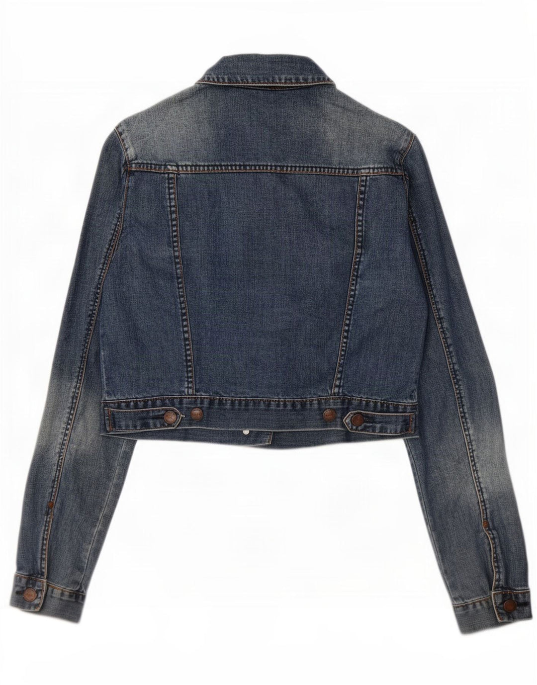 Giacca in denim corto da donna Topshop UK 12 cotone blu medio