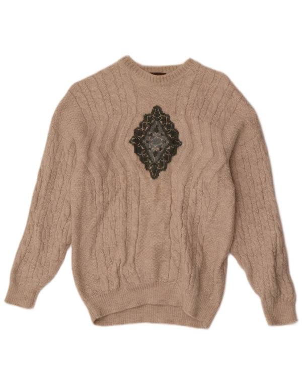 Maglione da donna con scollo a barca con grafica Colmar UK 12 Beige medio geometrico