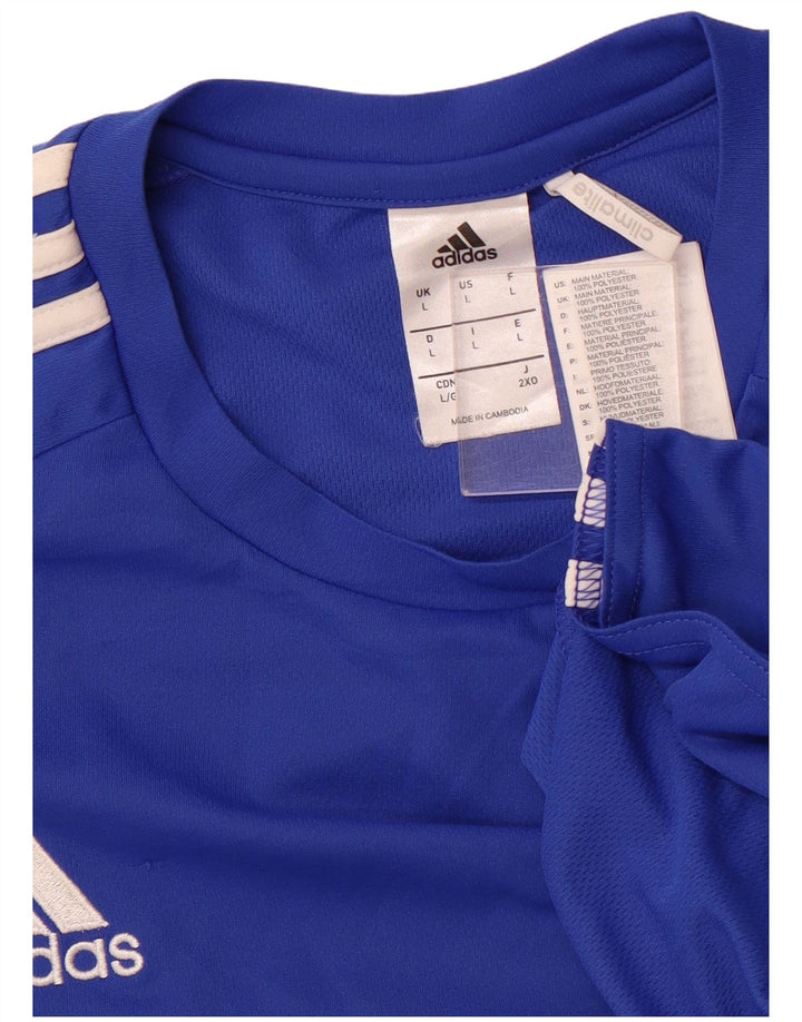 T-shirt ADIDAS da uomo Climalite Top grande blu in poliestere