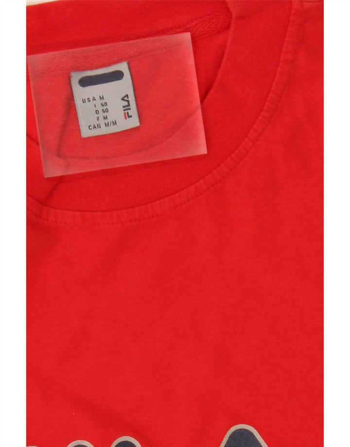 FILA Mens Graphic T-Shirt Top Medium Red