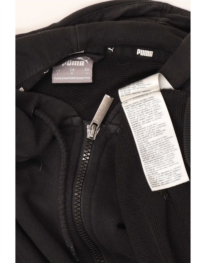 Felpa con cappuccio e zip da uomo Puma grande in cotone nero