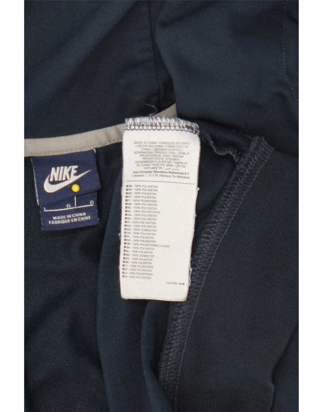 Felpa con cappuccio e zip Nike da uomo, grande, in poliestere color block blu navy