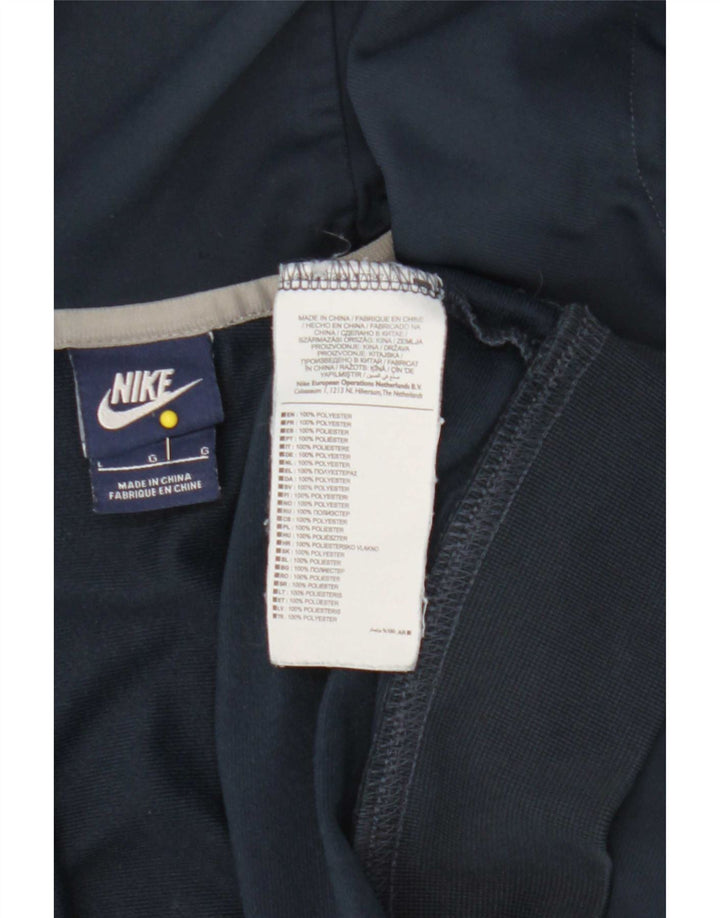 Felpa con cappuccio e zip Nike da uomo, grande, in poliestere color block blu navy