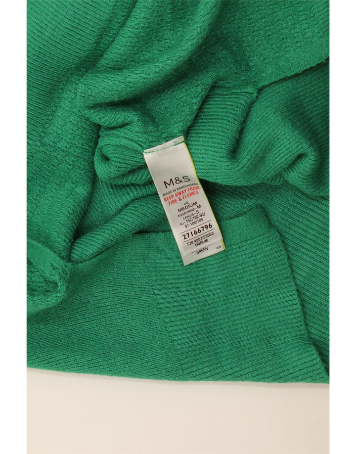 Maglione da donna Marks & Spencer con scollo a V UK 14 Viscosa verde medio
