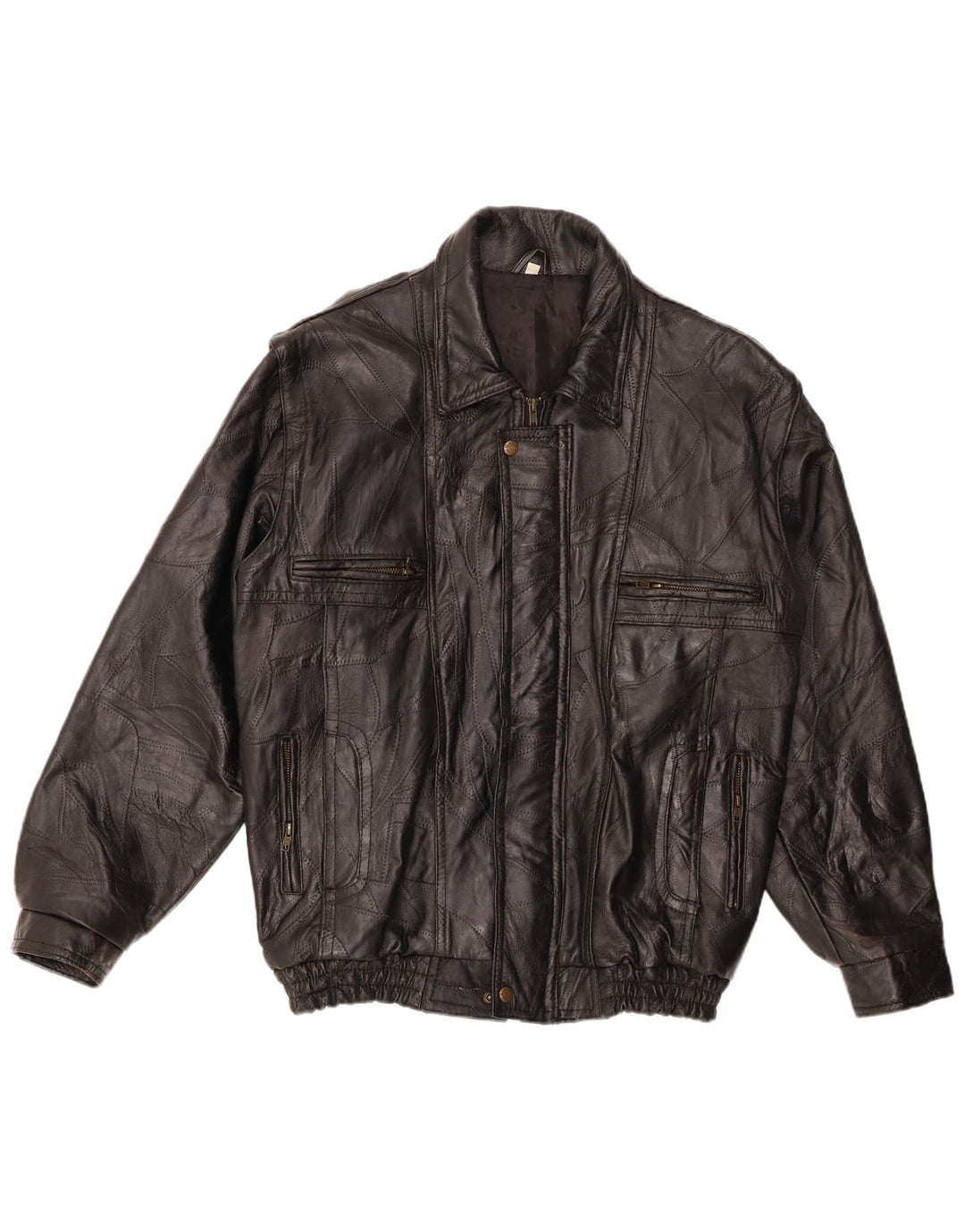 Giacca in pelle da uomo VINTAGE UK 40 grande in pelle nera