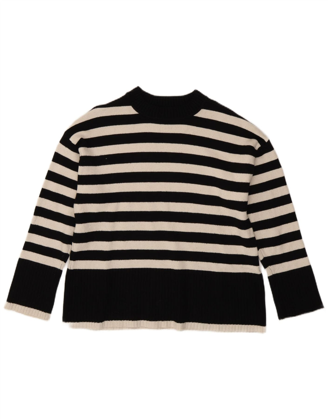 Maglione a collo alto oversize da donna Zara UK 10 piccolo a righe nere