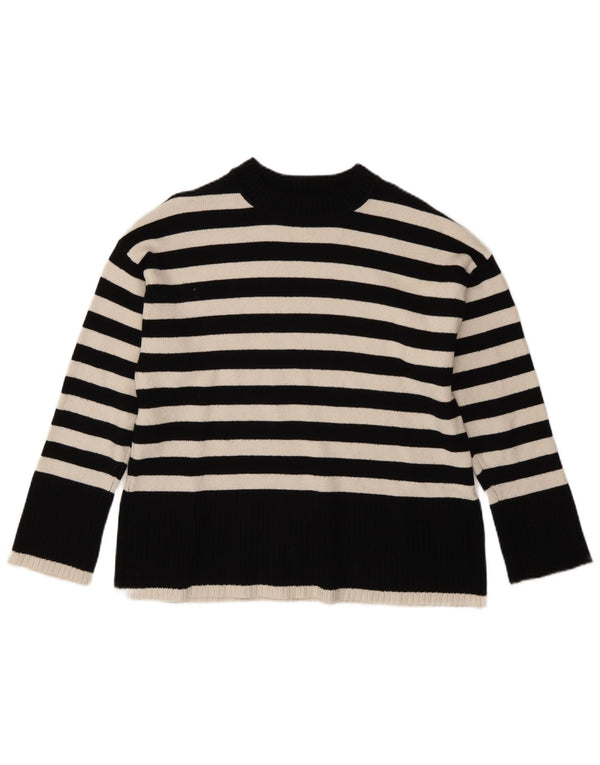 Maglione a collo alto oversize da donna Zara UK 10 piccolo a righe nere