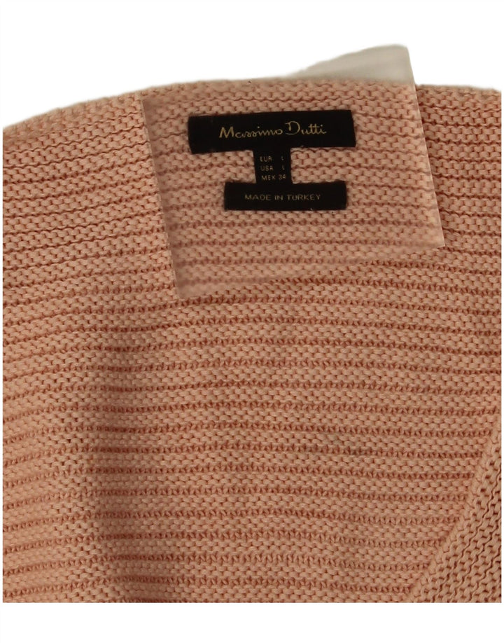 Massimo Dutti Maglione da donna con scollo a V UK 16 Large Rosa