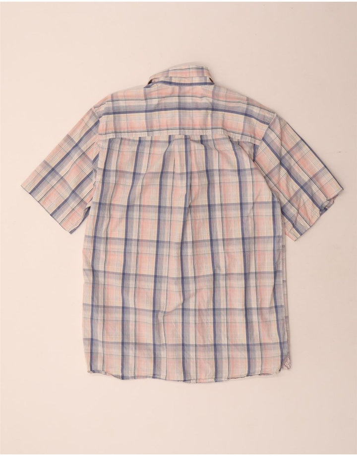 Camicia a maniche corte da uomo IZOD in cotone a quadri rosa piccolo