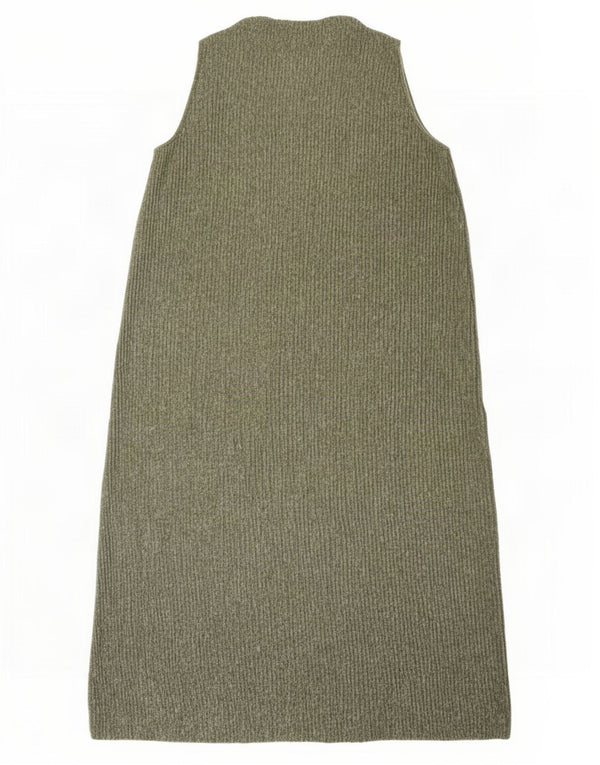 Abito maglione senza maniche da donna Zara UK 16 Large Verde Poliestere