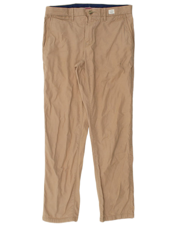 Tommy Hilfiger Mens Straight Chino Trousers W30 L30 Beige Cotton