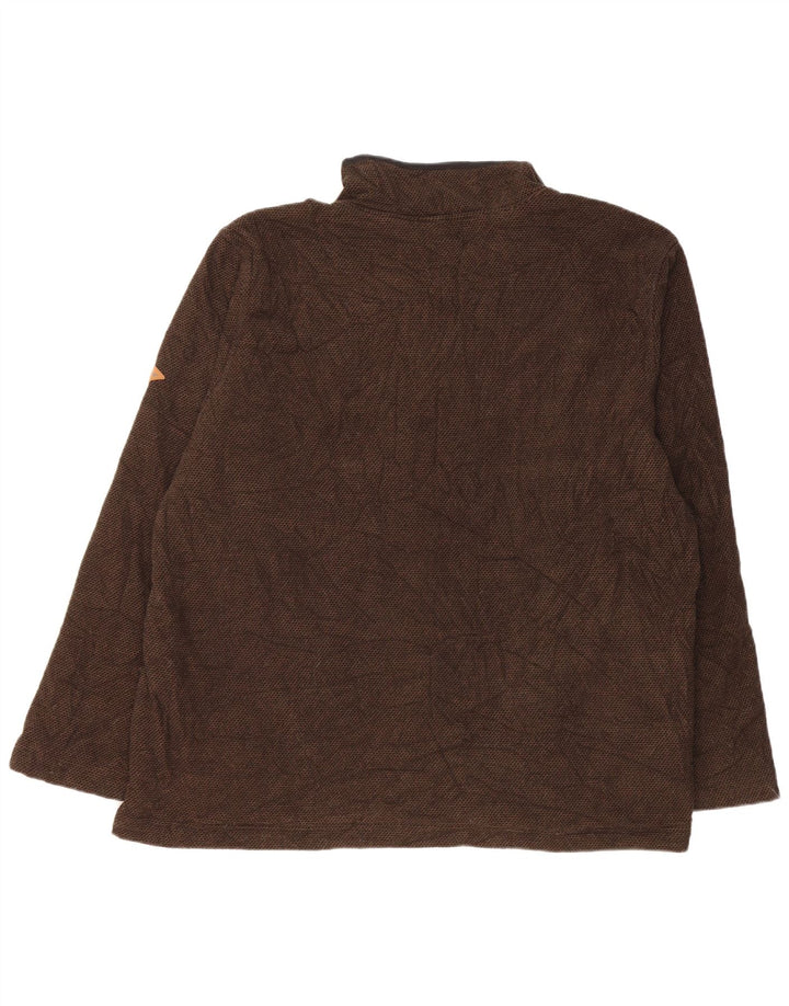 Felpa da uomo Orvis con collo con zip 1/4, maglione 2XL poliestere marrone