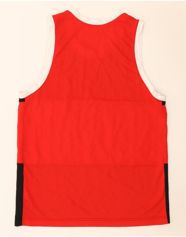 Nike - Canotta grafica da uomo, grande, in poliestere color block rosso