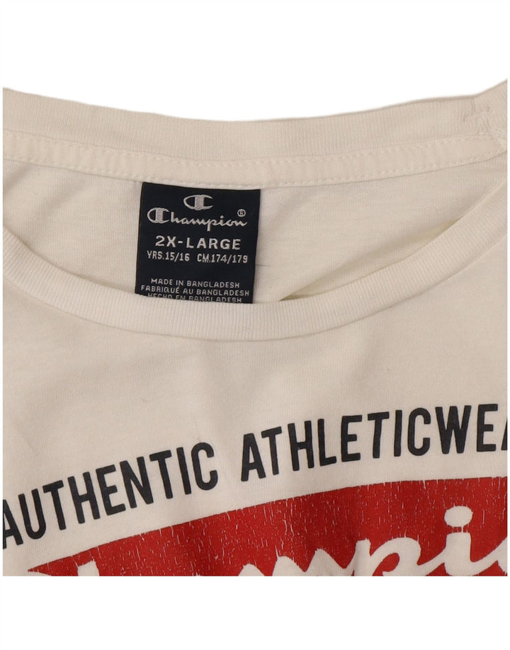 Maglietta grafica Champion da bambino, 15-16 anni, 2XL, bianca