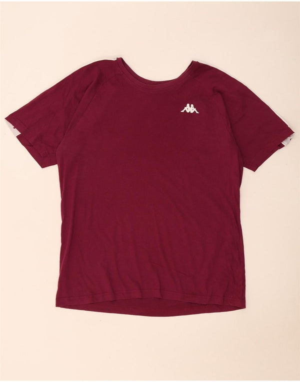 T-shirt grafica da uomo Kappa Top grande in cotone color block bordeaux