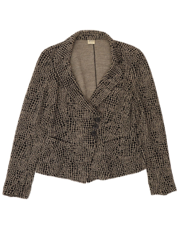 Giacca blazer in maglia da donna Armani Collezioni UK 12 lana nera media
